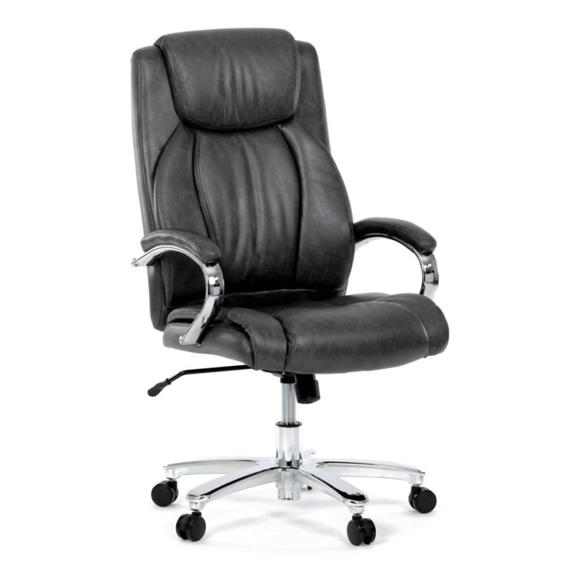 Kancelářské křeslo, houpací mechanismus, šedá ekokůže, KA-F1385 GREY