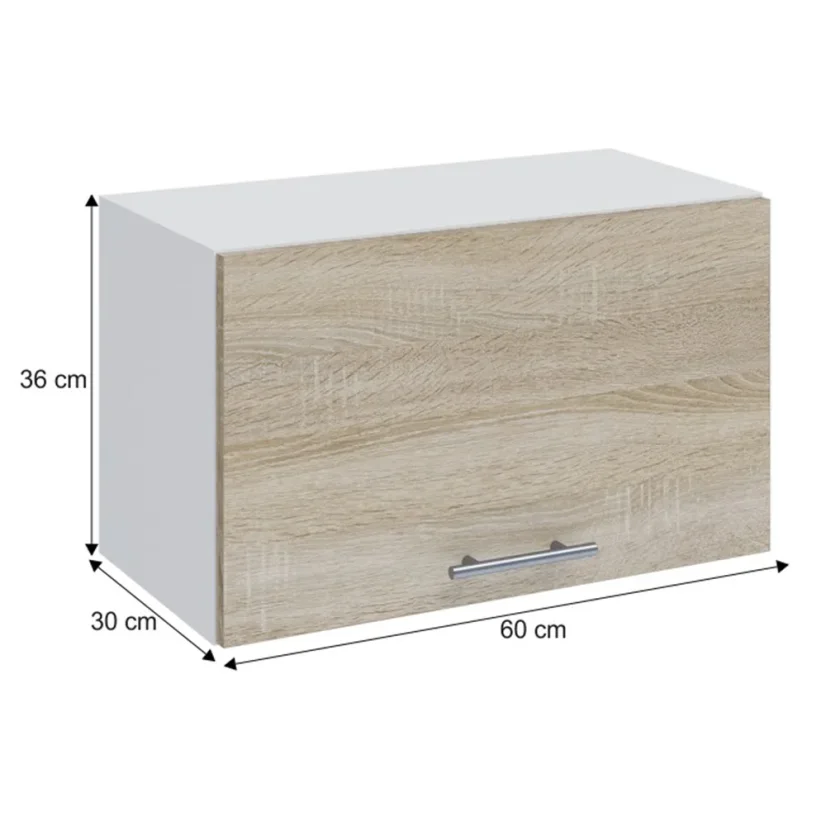 Horní skříňka, FABIANA W – 60OK, dub sonoma / bílá (60 x 36) cm