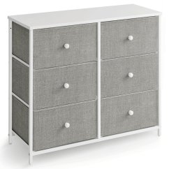 Komoda 80x30x71cm, kov, šedá, AUK-E1032 GREY