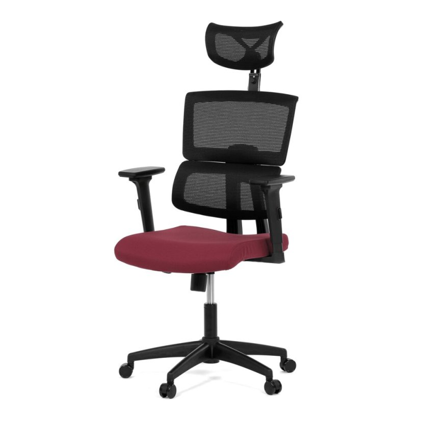 Kancelářská židle, houpací mechanismus, červená síťovina, KA-B1025 BOR