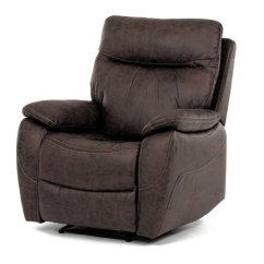 TV a relaxační křeslo s manuálním ovládáním, potah hnědá látka v dekoru vintage