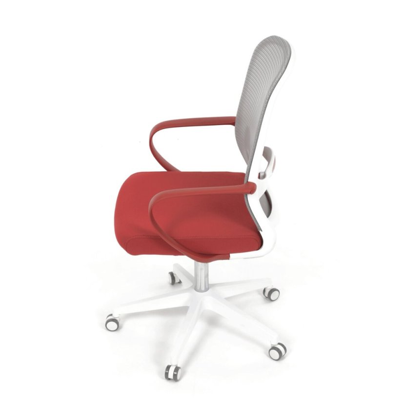 Kancelářská židle, houpací mechanismus, červená látka, KA-S425 RED