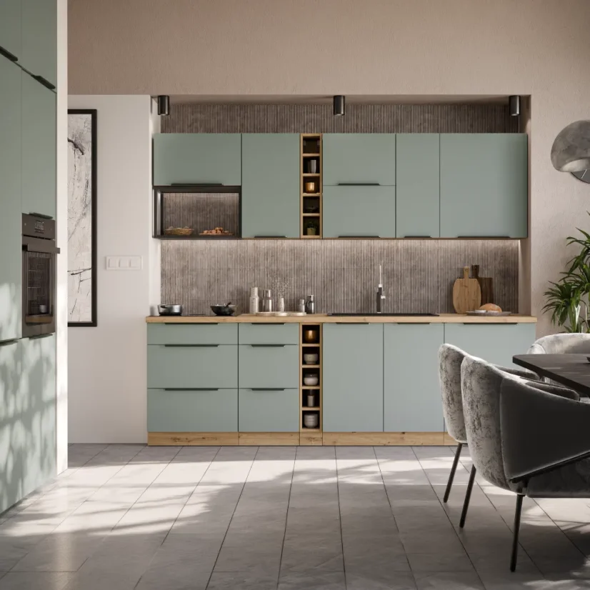 Horní rohová skříňka, ARSANY 60x60 GN-72 1F, aquamarine/dub artisan