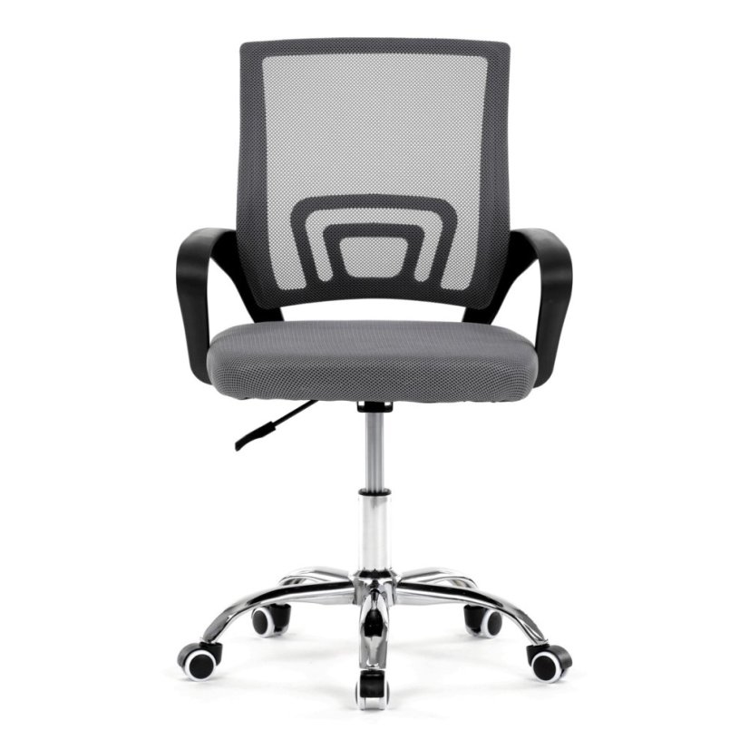 Dětská židle, výškově nastavitelná, šedá síťovina, KA-L103 GREY