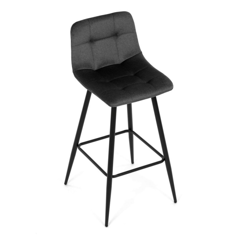 Barová židle, šedá, látka, AUB-X7015 GREY2