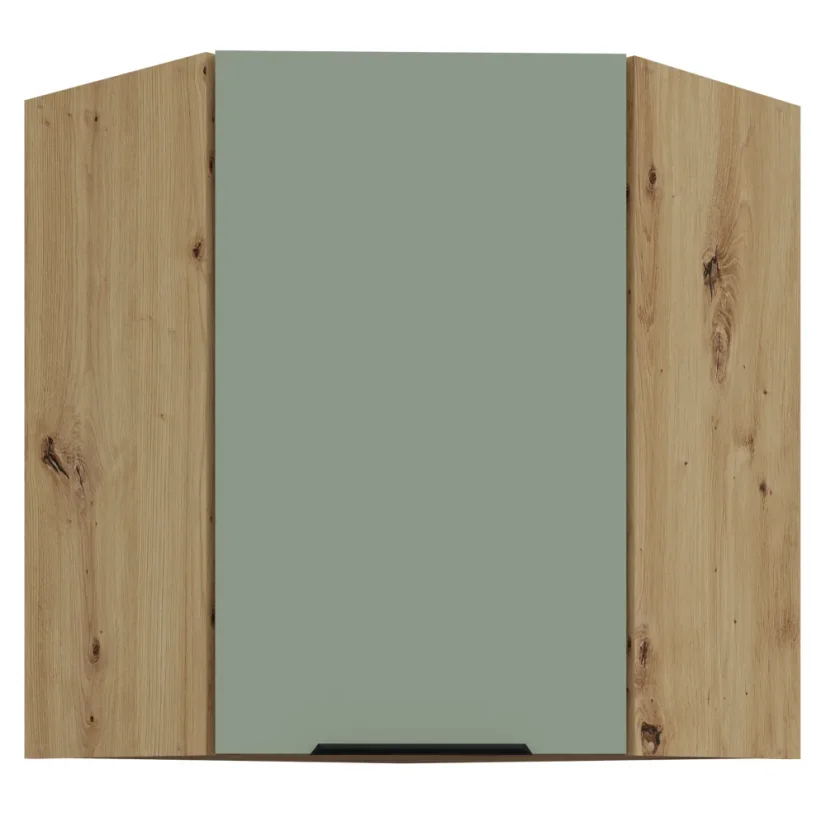 Horní rohová skříňka, ARSANY 60x60 GN-72 1F, aquamarine/dub artisan