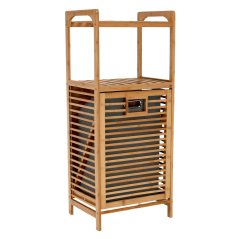 Koš na prádlo, přírodní bambus/šedá, KERI NEW*