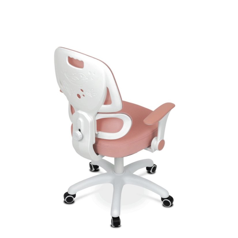 Dětská židle KA-K1063 PINK, výškově nastavitelná, růžová síťovina (61 x 53) cm