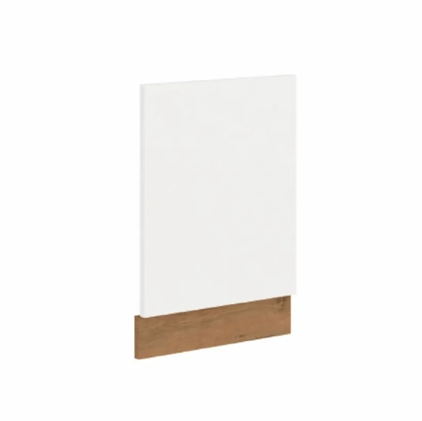 Dvířka na vestavnou myčku nádobí VEGA ZM, dub lancelot / bílá extra vysoký lesk HG (44,6 x 57) cm