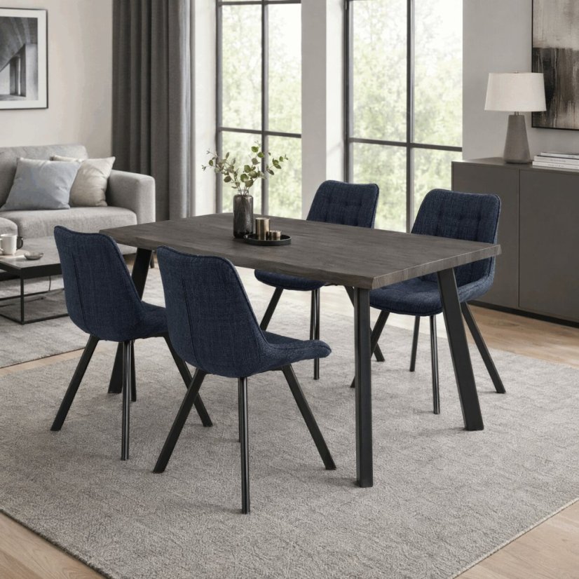 Jídelní stůl 160x90cm, mdf, šedý dub, HT-F4516 GREY - Barva (vyberte): hnědá#eup349730euv2