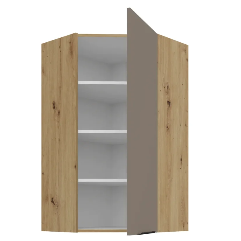 Horní rohová skříňka, sandgrau/dub artisan, FRISBO 60x60 GN-108 1F