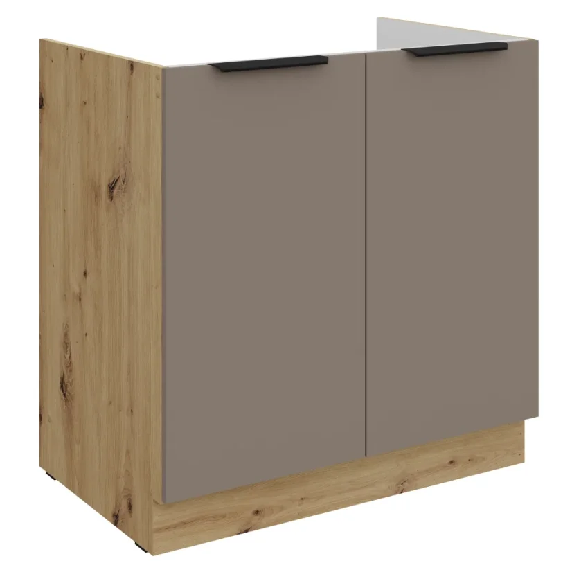 Dřezová skříňka, sandgrau/dub artisan, FRISBO 80 ZL 2F BB