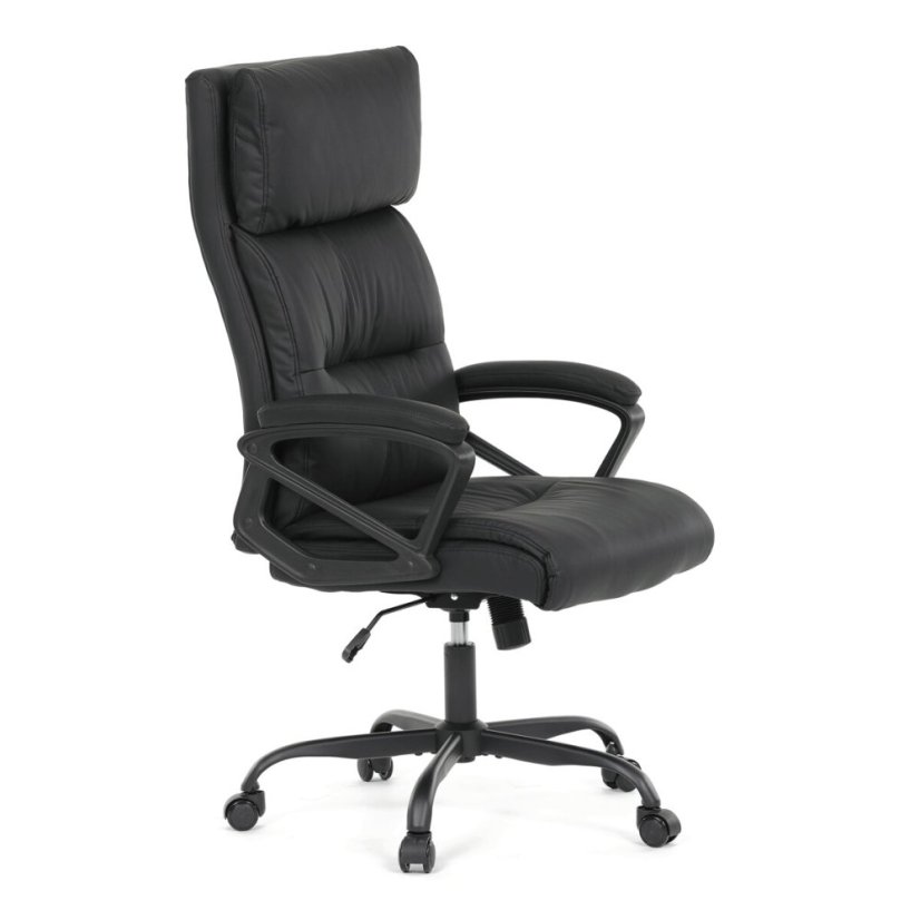 Kancelářské křeslo, houpací mechanismus, černá ekokůže, KA-Y346 BK