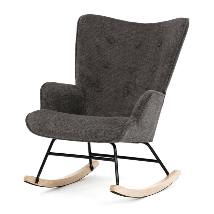 Houpací křeslo, šedá, látka, AK-373 GREY2