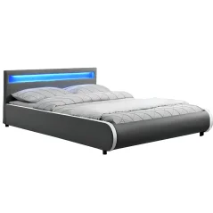 Manželská postel s RGB LED osvětlení DULCEA (169 x 217) cm – spací plocha 160 x 200 cm