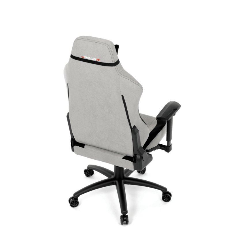 Herní křeslo, houpací mechanismus, stříbrná látka, KA-F12 SIL2