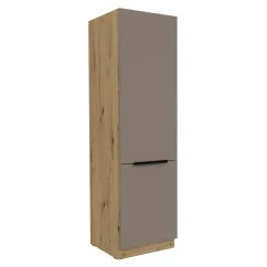 Skříňka na vestavnou chladničku, sandgrau/dub artisan, FRISBO 60 LO-210 2F