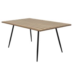 Stůl zahradní 160x95x74, kov s umělým ratanem, deska polywood