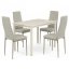 Jídelní set s 4 židlemi, 110x70x75cm travertin, ASE-1039 CRM2