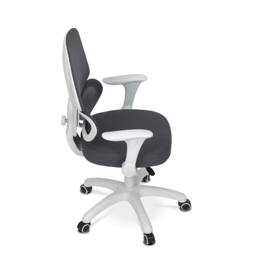 Dětská židle, výškově nastavitelná, šedá síťovina, KA-K1063 GREY