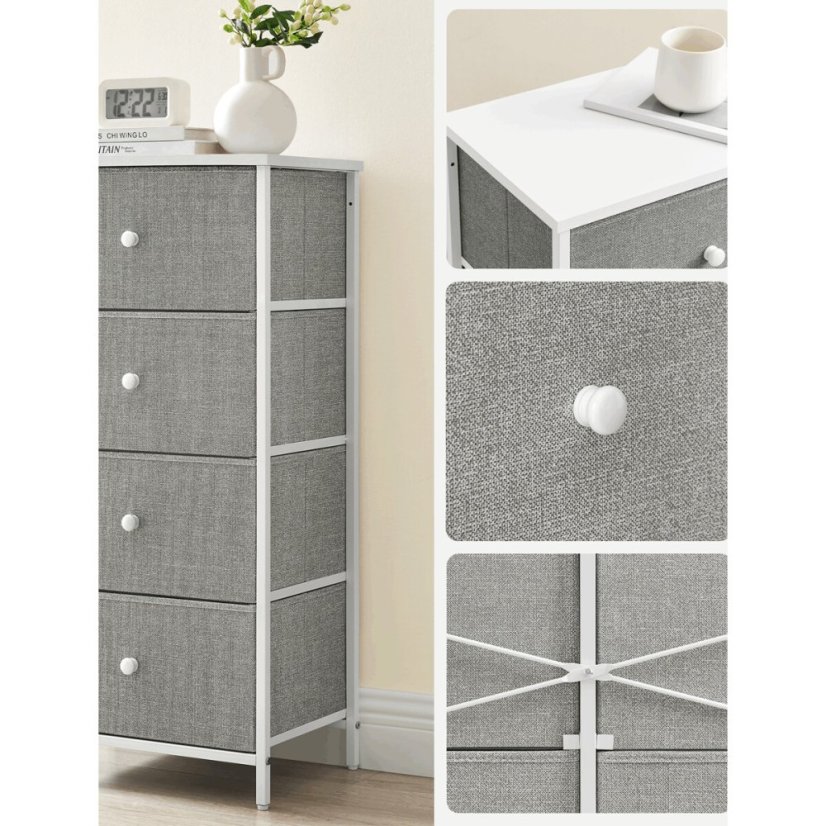 Komoda 45x30x92cm, mdf, šedá, AUK-E1031 GREY - Barva: bílá#eup349561euv2