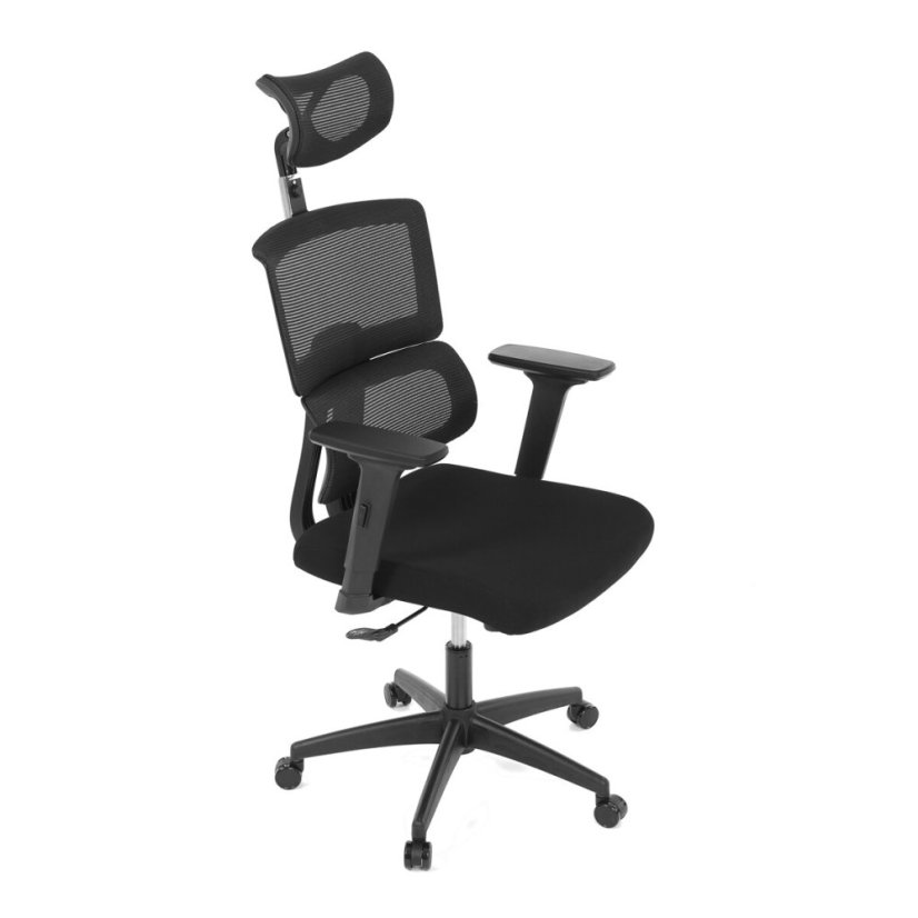 Kancelářská židle KA-B1025 BK, houpací mechanismus, černá síťovina (63 x 68) cm