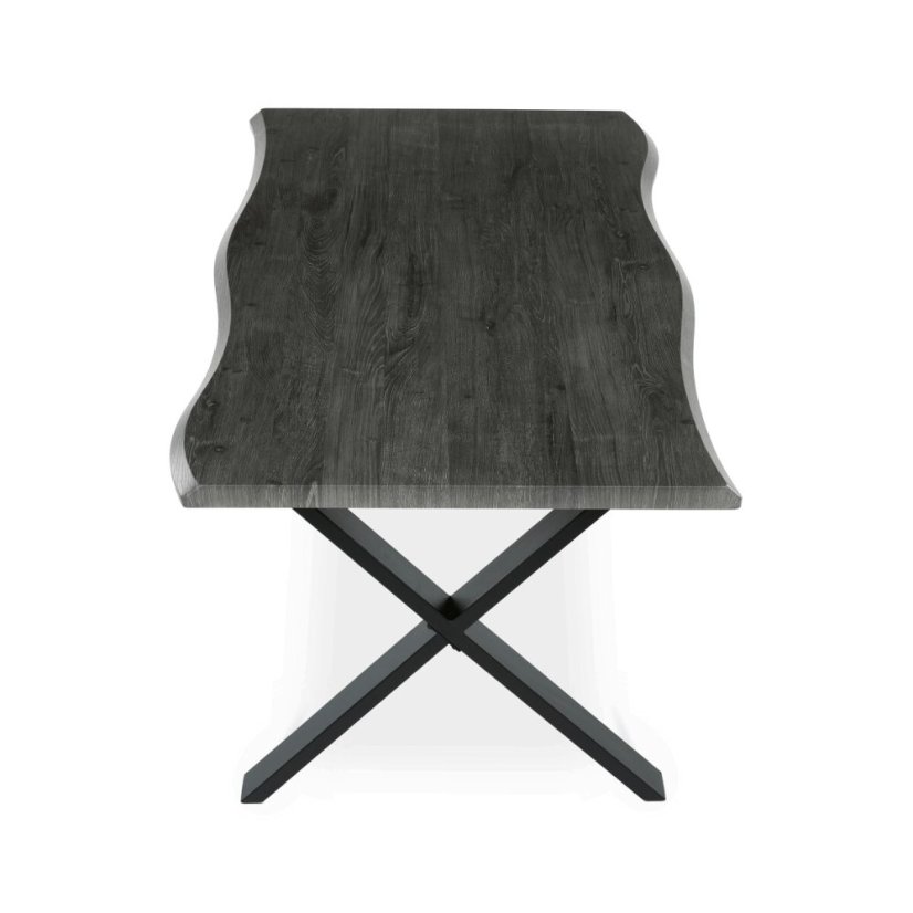 Jídelní stůl 160x90cm, mdf, šedý dub, HT-F4316 GREY - Barva: hnědá#eup349684euv2