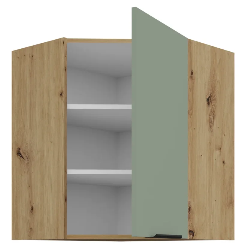 Horní rohová skříňka, ARSANY 60x60 GN-72 1F, aquamarine/dub artisan