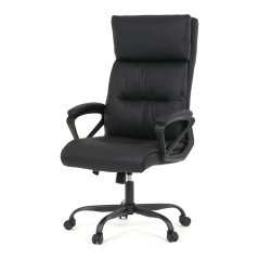 Kancelářské křeslo, houpací mechanismus, černá ekokůže, KA-Y346 BK