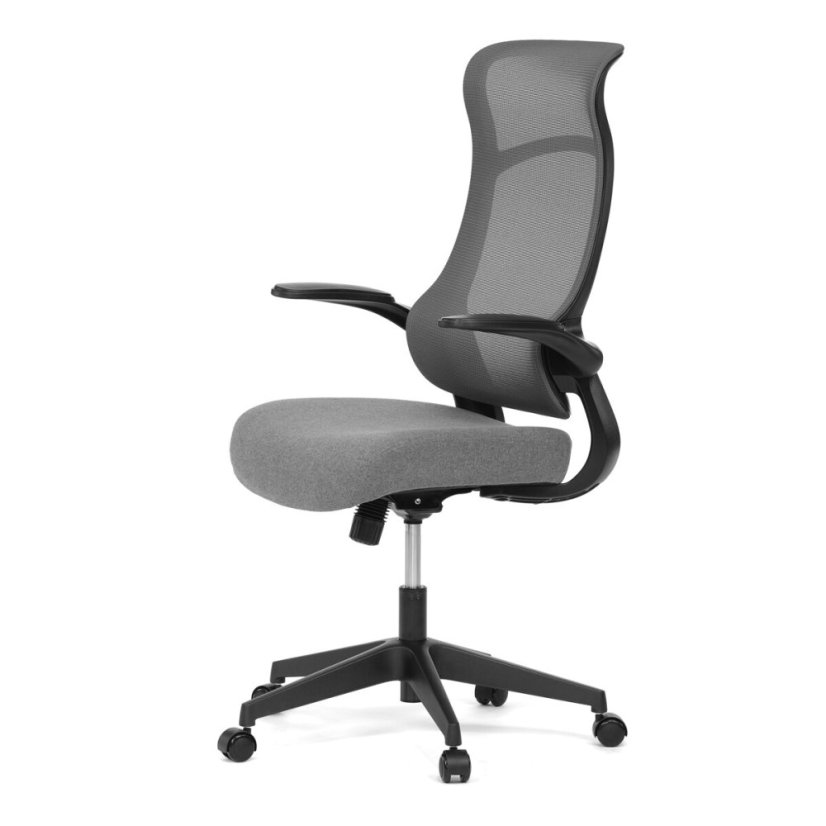 Kancelářská židle, houpací mechanismus, šedá síťovina, KA-A182 BK