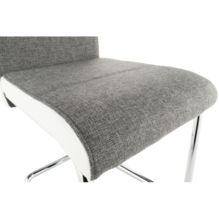 Židle, látka šedá / ekokůže bílá / chrom, Izma DOPRODEJ*