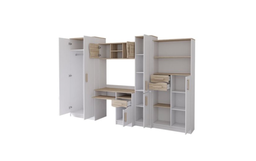 Dětský pokoj MAURICIUS dub sonoma / bílá - Barva úchytů: dub sonoma