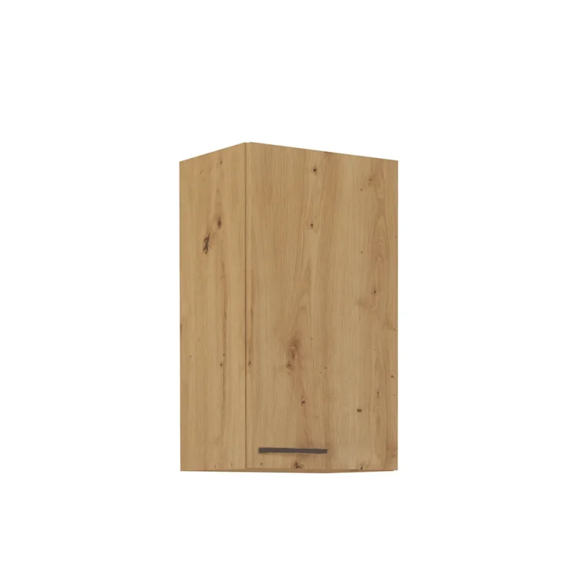 Horní skříňka, Monro 40 G-72 1F, černý mat / dub artisan (40 x 71,5) cm