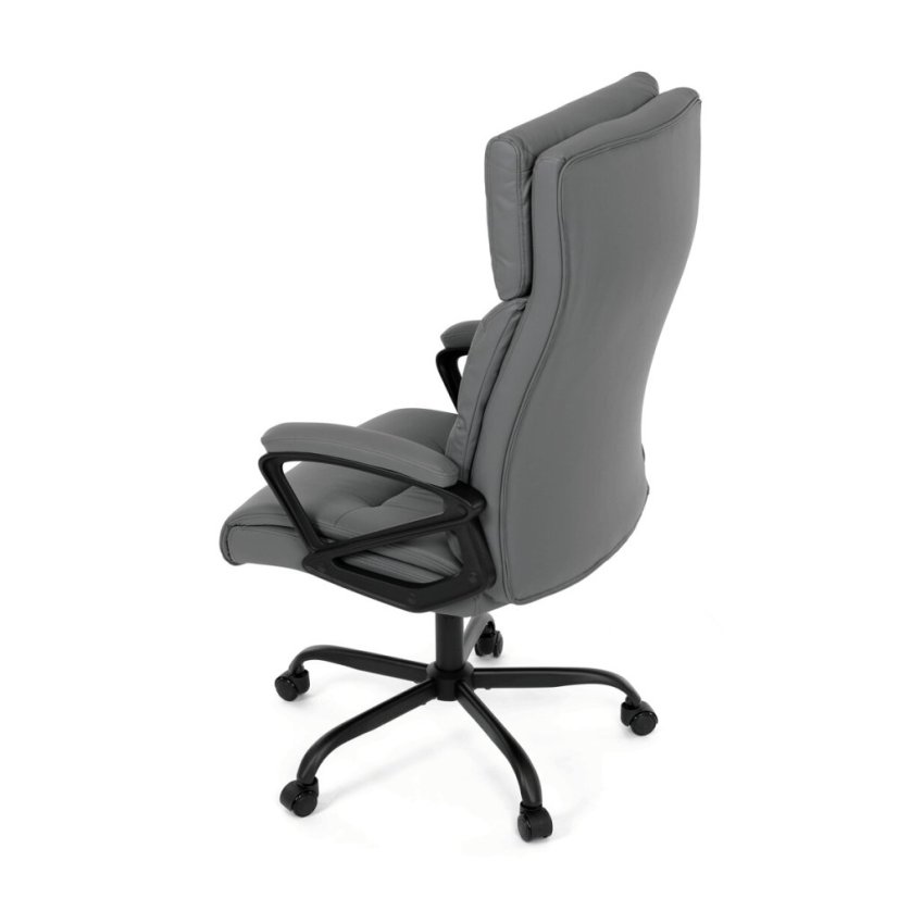 Kancelářské křeslo, houpací mechanismus, šedá ekokůže, KA-Y346 GREY