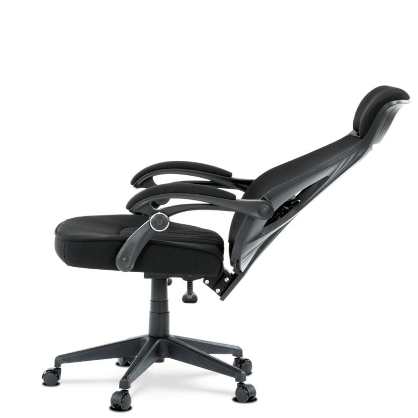 Kancelářská židle, potah černá látka a černá síťovina MESH, PC mech. s aretací