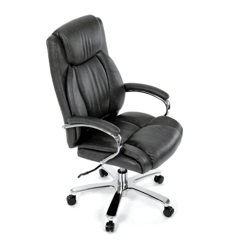 Kancelářské křeslo, houpací mechanismus, šedá ekokůže, KA-F1385 GREY