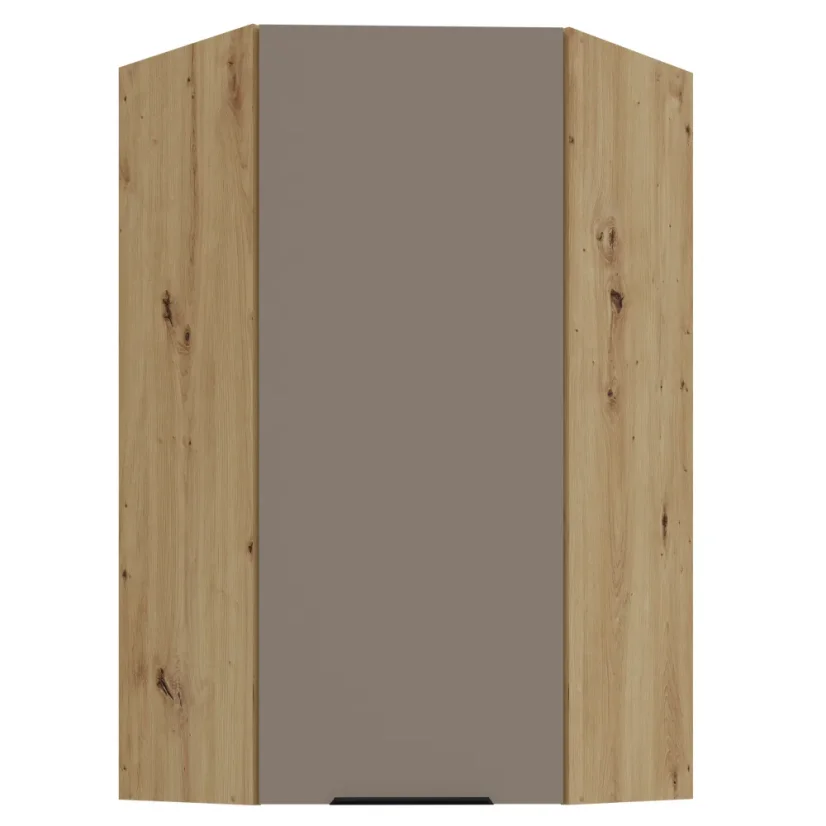 Horní rohová skříňka, sandgrau/dub artisan, FRISBO 60x60 GN-108 1F