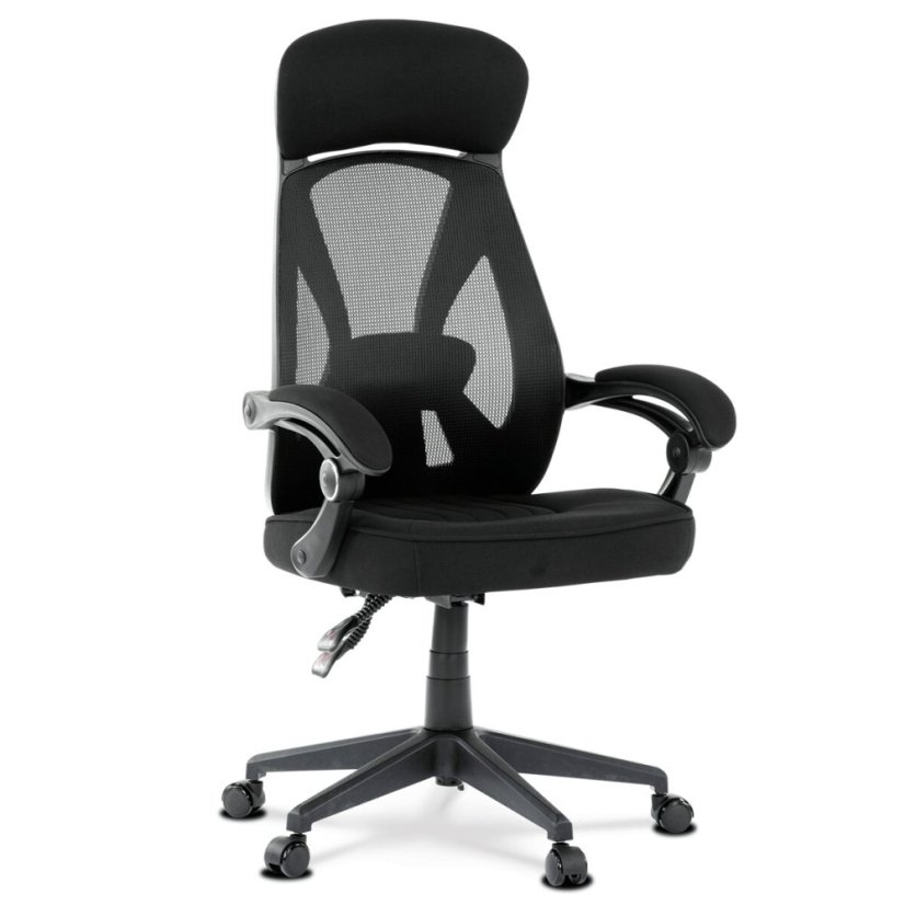 Kancelářská židle, potah černá látka a černá síťovina MESH, PC mech. s aretací