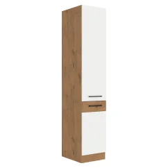 Vysoká skříňka VEGA 40 DK-210 2F, dub lancelot / bílá extra vysoký lesk HG (40 x 57) cm