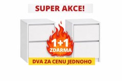 Noční stolek KARIN bílá 1+1 ZDARMA