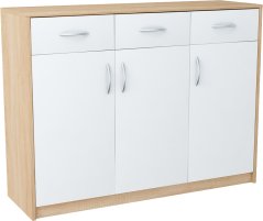 Komoda JULIUS K13D3S dub sonoma/bílá*