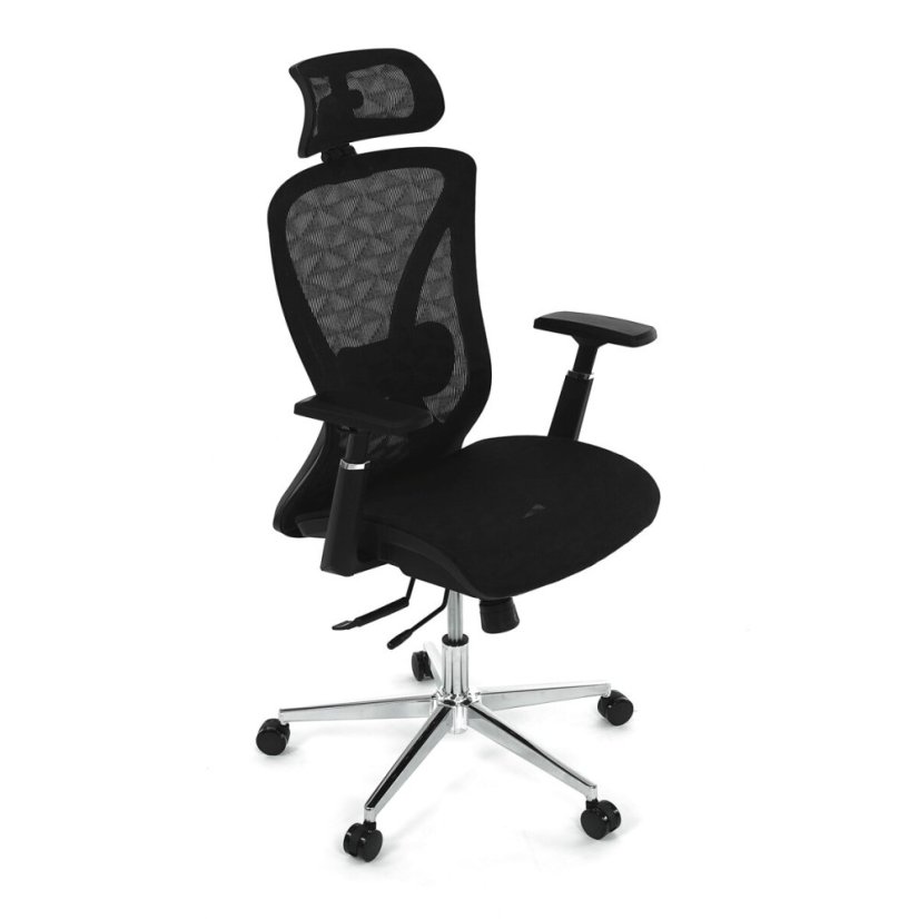 Kancelářská židle, synchronní mechanismus, černá síťovina, KA-S258 BK