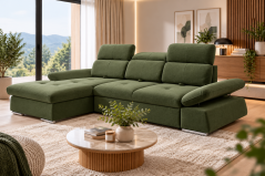 Rozkládací rohová sedačka FEMINA L 288x207cm – rozklad a úložný prostor