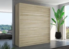 Skříň s posuvnými dveřmi ESTEVA 200 sonoma (200 x 215) cm – 11 polic pro přehledné uložení