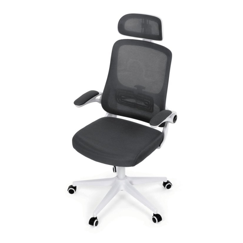 Kancelářská židle, houpací mechanismus, šedá síťovina, KA-Q843 GREY