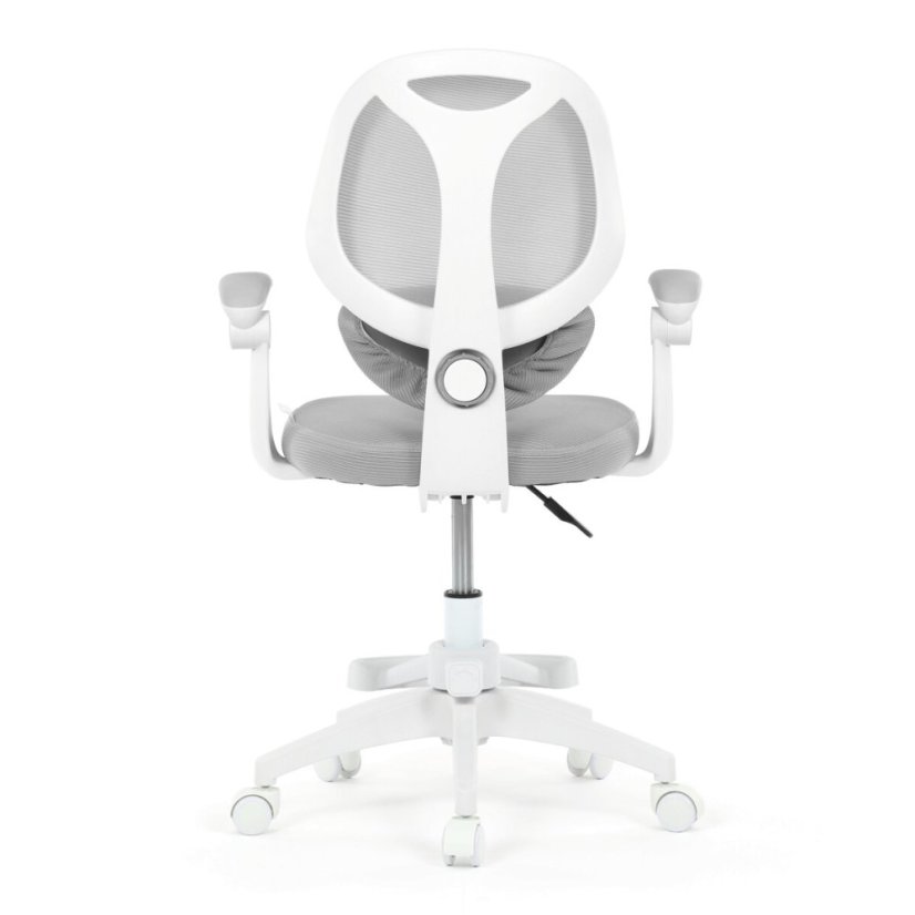 Dětská židle, výškově nastavitelná, šedá síťovina, KA-W8008 GREY