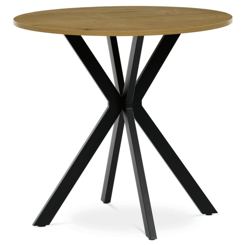 Kulatý jídelní stůl 80x80cm, mdf, divoký dub, HT-F4108 OAK