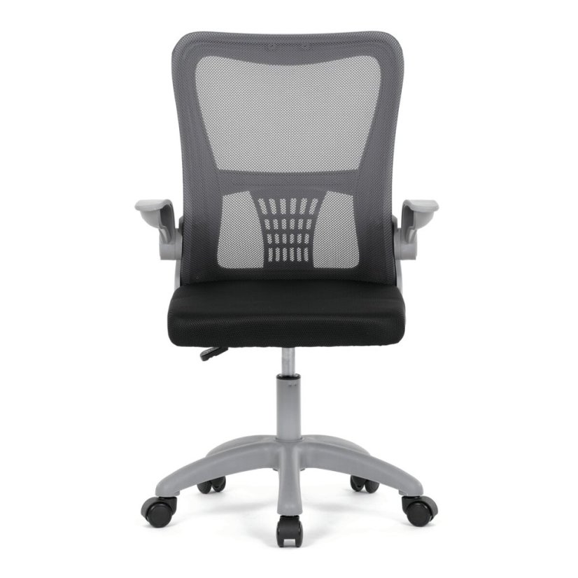 Dětská židle, výškově nastavitelná, šedá síťovina, KA-K2008 GREY