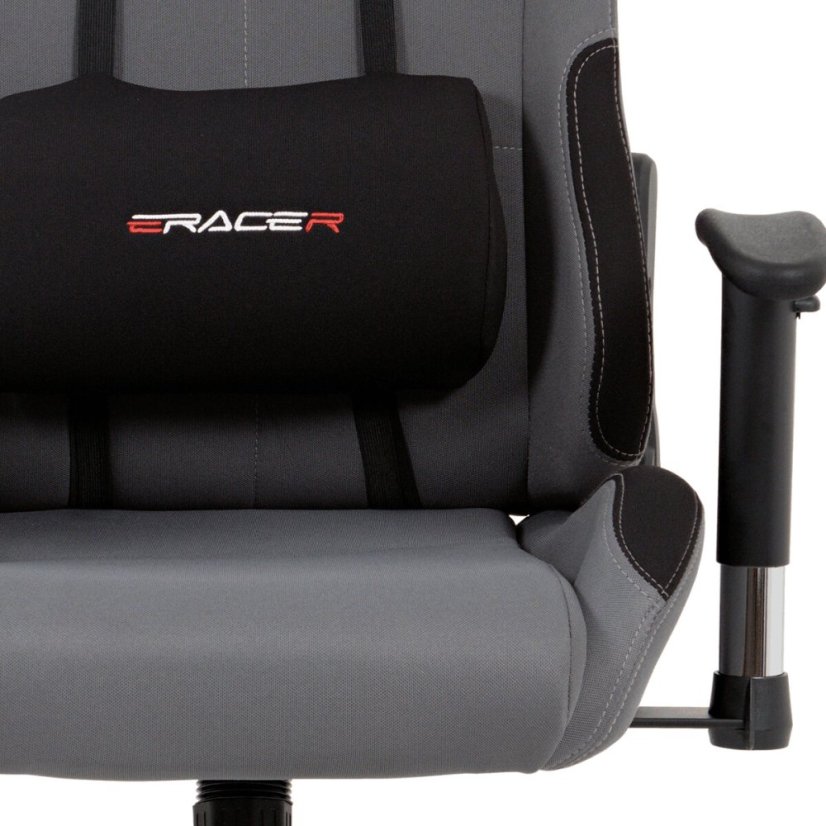 Kancelářská židle houpací mech., šedá + černá látka, plast. kříž - Barva (vyberte): Šedá#eup193473euv1