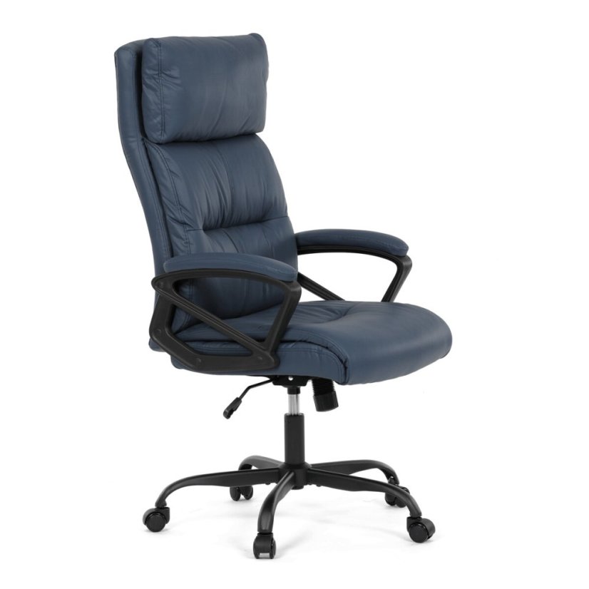 Kancelářské křeslo, houpací mechanismus, modrá ekokůže, KA-Y346 BLUE